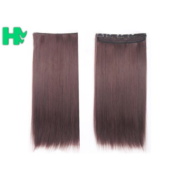 Natural Wave Synthetic Clip On Hair Extensions Straight Soft And Smooth
