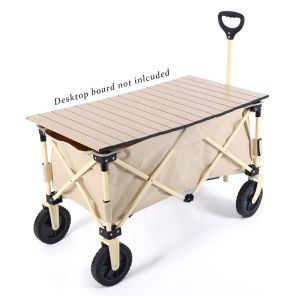 Steel Folding Camping Wagon Cart 130L 60KG Capacity
