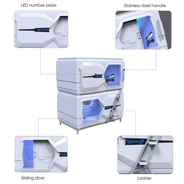 Technical Space Capsule Bed , Japanese Pod Beds For Capsule Hotel Double Bed