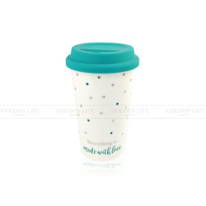 Double Wall Ceramic Custom Coffee Mugs Holiday Thermal Travel Mug
