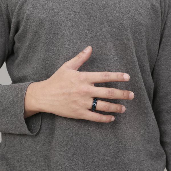 Carbon Fiber Plain Stainless Steel Rings For Men Customized Size