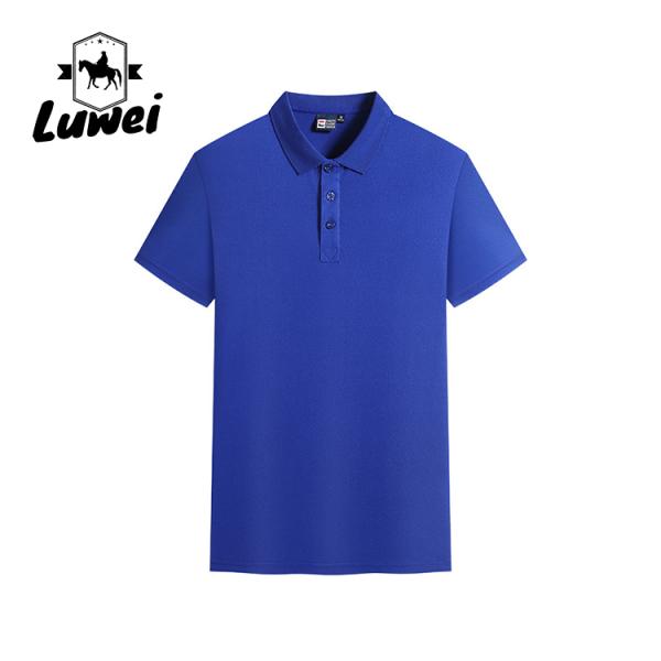Embroidery Logo Mens Polo T Shirts Breasted Cardigan Lattice Polyester