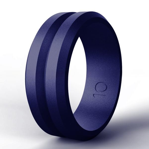 Unisex Silicone Rubber Rings 8mm Grooved for Wedding Engagement