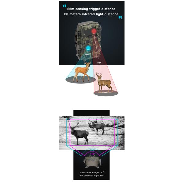 4K Trail Dual Camera H8201 Infrared Camera Photo/Video For Wild Animal Trail Night Vision Waterproof