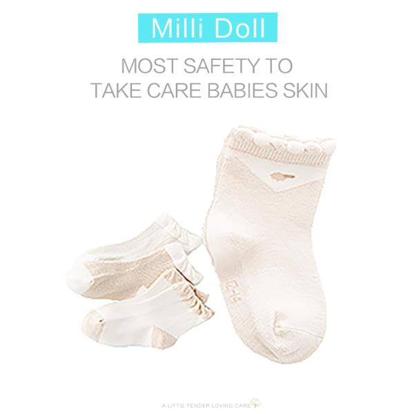 Millidoll Original colour cotton Antibacterial babies sock foot wear 0-2years nunu style