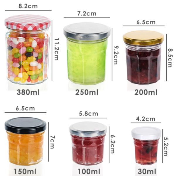 High Seal Jam Storage Jar Household Empty Can Clear Jam Jar With Aluminum Lid