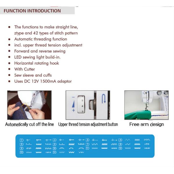 Get 42 Types Stitch Pattern Zig Zag Sewing Machine Works from After Service Included