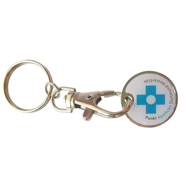 Custom Supermarket Metal Token Coins Shopping Cart Trolley Token Keychain