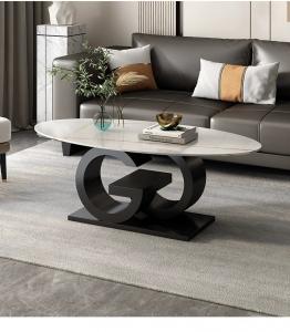 Quality Minimalist Italian Creative Oval Marble Top Coffee Table Customized Size for sale