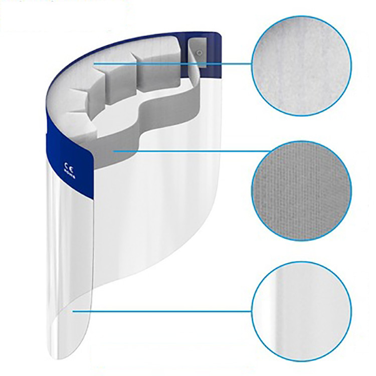 Quality Safety Adjustable Face Shield Transparent Splash - Proof Face Shield With Forehead Cushion for sale