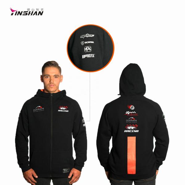 Custom Your Design Hooded Full Zipper Up Motocross Sport Racing Hoodies for Autumn
