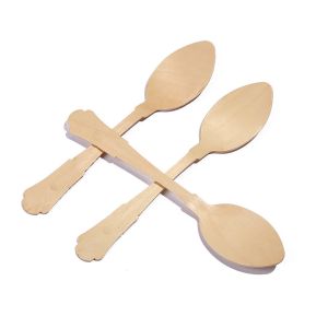 Wood Baguette Disposable Soup Spoons Utensils For Wedding 200mm