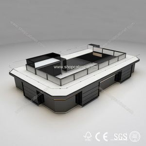 Quality High end modern wood custom made tempered glass jewelry showcase for sale