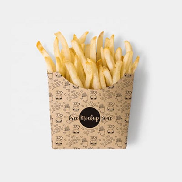 OEM ODM Fried Chicken Disposable French Fry Holder Glossy Lamination