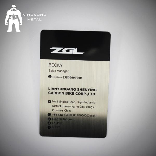 Bespoke Brushed Metal Business Cards , Silver Metallic Print Business Cards 304 Steel