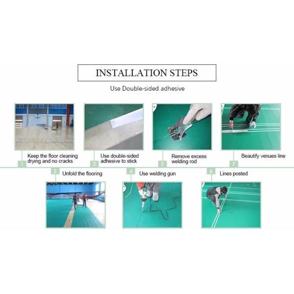 Custom Made Indoor Sport Court Flooring / Colored Sheet Vinyl Flooring