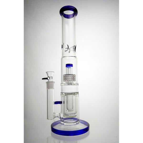 16 Inches Straight Hookah Water Bubbler Pipe Honeycomb Perc Smoking Bubbler