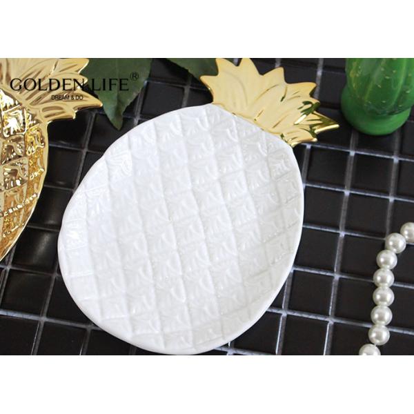 Ceramic Pineapple Leaf Shape Jewelry Dish Household Decoration Plate Porcelain