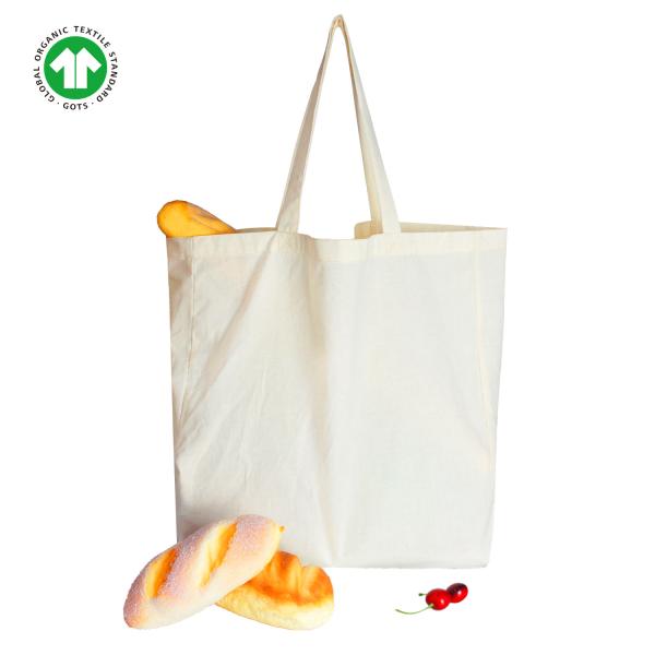Single Personalized Reusable Shopping Totes , White Shoulder Bag Attached Pouch Foldable