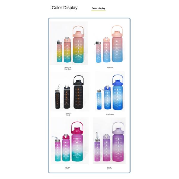 Humanized Design 550/750/1000ML Portable Plastic Water Bottle 1 Litre Gradient Color Custom Gym Water Bottles Bisphenol And Toxin Free OEM ODM