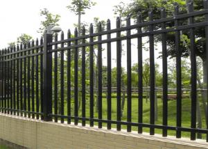 Quality Airport 6x8ft Metal Palisade Fencing Powder Wrought Iron Security Flat Top for sale