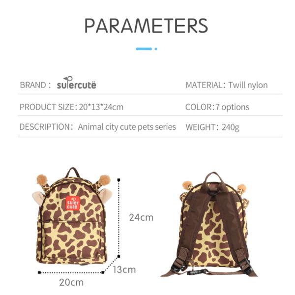 Superctue Waterproof Cute Kindergarten Backpacks Animal Kindergarten Bookbag Customizable