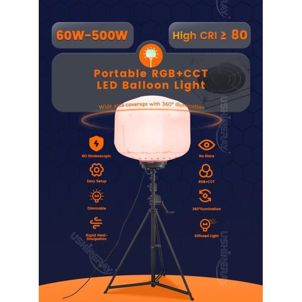 Battery Powered Balloon Light Tower 100W RGB LED Work Led Lamp For Parties
