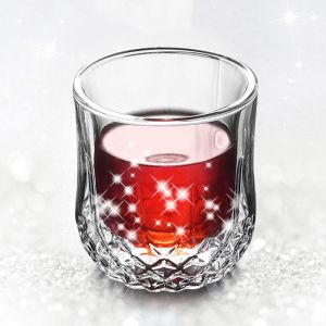 Whisky Tumbler Double Wall Glass Cup Condensation Resistant Customized Logo