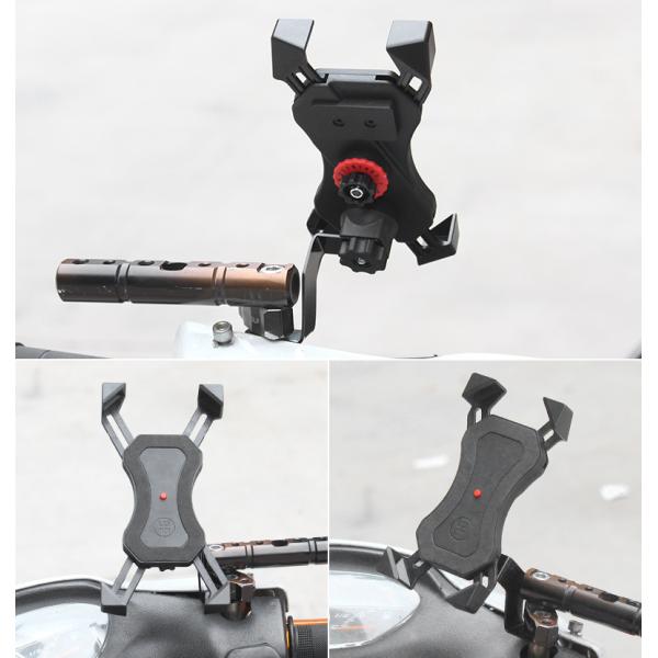 4" To 6.5" Motorcycle Phone Holder ABS Rear Mirror Handlebar Stand