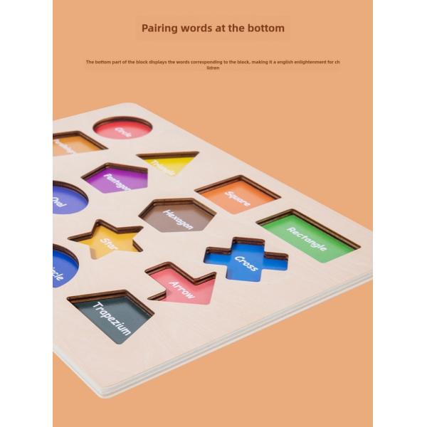 Montessori Children Wooden Magnetic 3d Shape Sorter Matching Puzzle Learning Board Educational Teaching Aids Toys for Kids