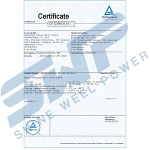 SHENZHEN SHINE WELL POWER TECHNOLOGY CO.,LTD Certifications
