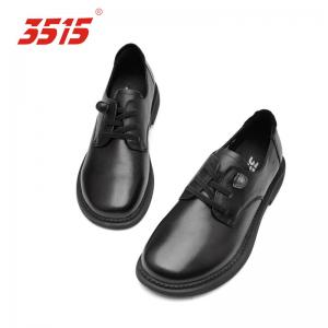 Quality 3515 British Lace Up Leather Shoes PU Insole Black Leather Dress Shoes for sale