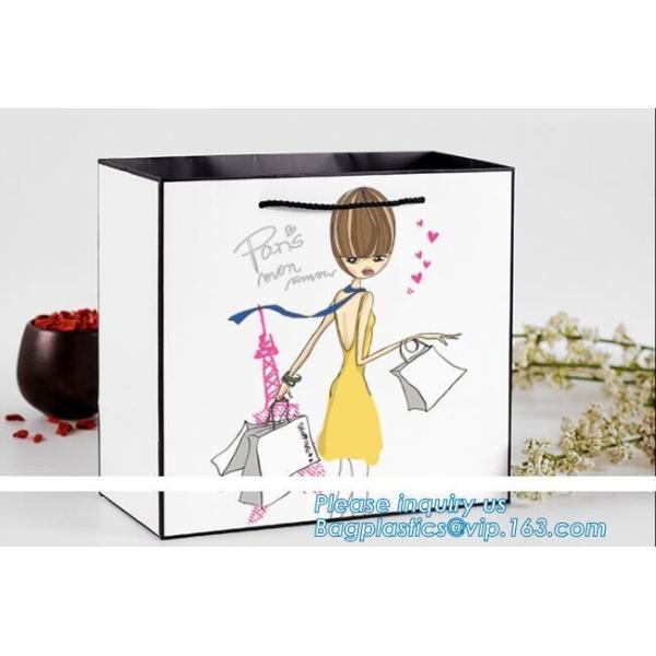 Elegant Embossed For Presents Clothing Wedding Birthday Bridal Baby Shower Paper Gift Bags Modern Fancy Cute Paper Premi