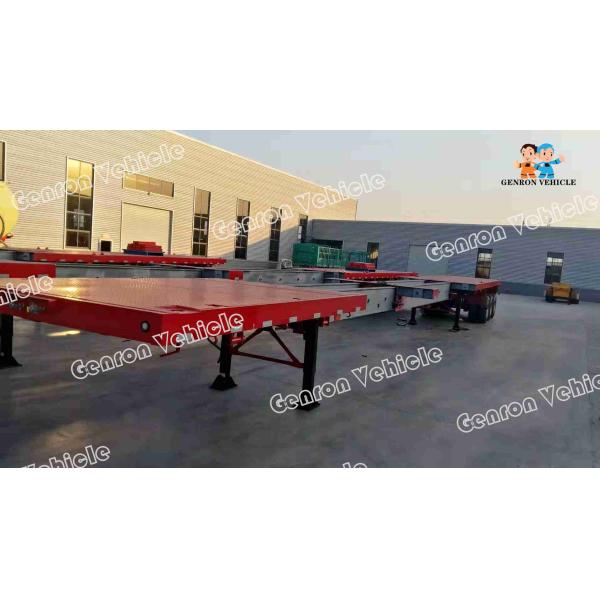 Extendable 3 Axles Genron Semi Truck Flatbed Trailer