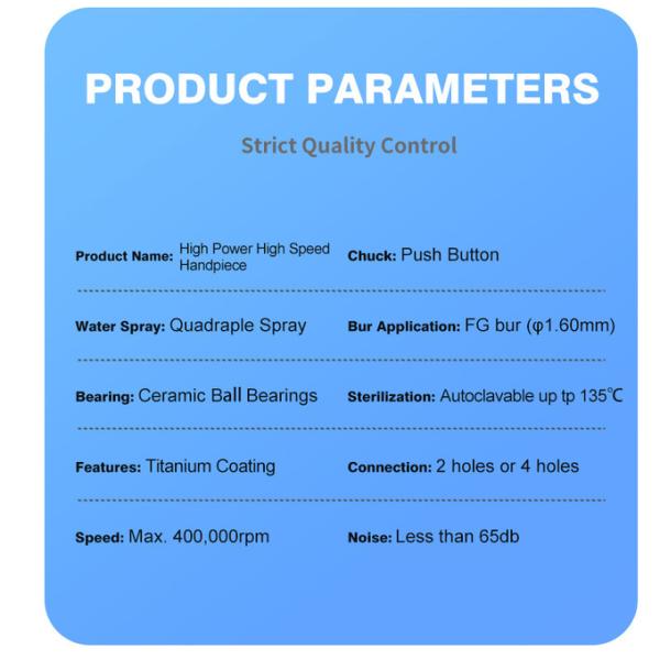 4 holes Air Turbine Dental Fast Handpiece High Speed Dental Handpiece