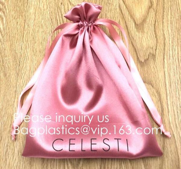 Gift bag With Drawstring,Bag For Hair Extension,Pouch For Jewelry,Ivory Satin Drawstring Pouch bags,Promotion Colorful S