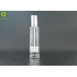 Quality Clear Moisturizer Glass bottle , 100ml Skin Care Lotion Pump Bottle for sale
