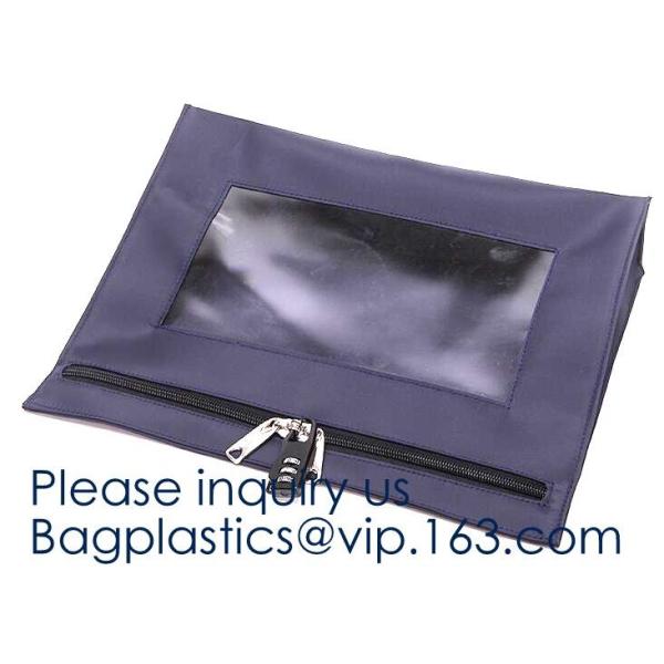 Waterproof Oxford Medicine Safety Bag with Lock and Keys Locking Bank Deposit Bag,Money Bank Bag Zipper Leather Cash Dep