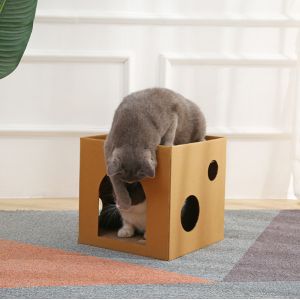 Quality Wooden Cat House Rabbit Hideout With Hammock Stackable Cat Beds for sale