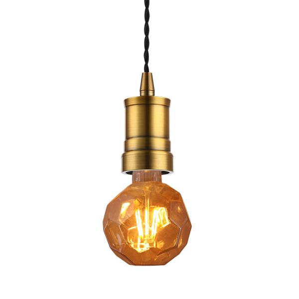 Bronze Golden Retro Pendant Light Socket E26 / E27 Aluminum Pendant Bulb Holder