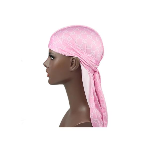 Pink GG Silk Silky Satin Designer Durag Supplier Bulk Wholesale