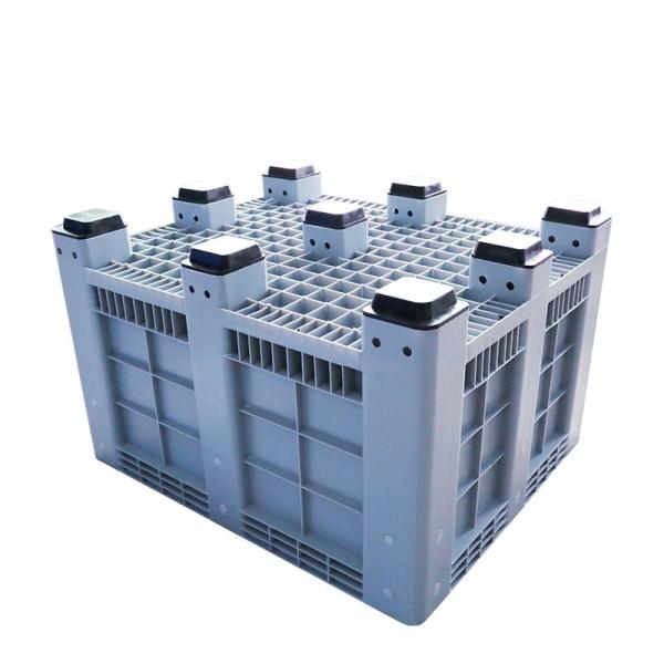 Heavy Duty Industrial Use Folding Plastic Pallet Box Plastic Stackable Collapsible Pallet Crates With Half-Open Windows