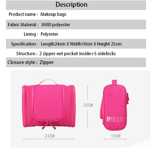 Hook toiletry bag portable travel storage bag large ear hanging double open cosmetic box