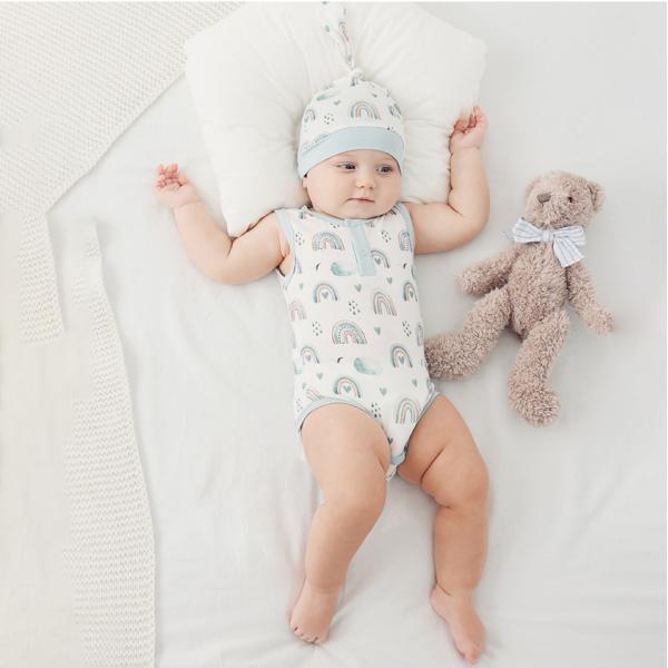 In Stocks Custom Color Printing Baby Rompers 97%Bamboo 3%Spandex Snaps Design Baby Clothing