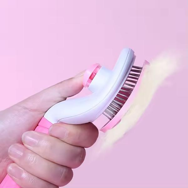 Blue / Pink / Gray Pet Grooming Brushes Self Cleaning Cat Slicker Brush