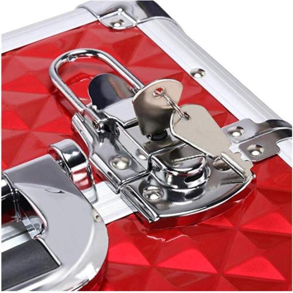 Large Capacity Aluminum Makeup Case With 4 Retractable Trays