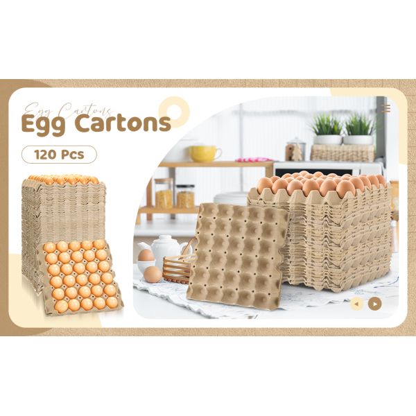 Pack Egg Cartons Crates Bulk 30 Cell Pulp Fiber Egg Flats Reusable Stackable Cardboard Tray For Home Storing Packing Roach Colony Soundproofing