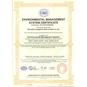 SHENZHEN DONGJIAXIN WIRE&CABLE CO.,LTD Certifications