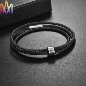 fadeless 19cm 21cm Mens Leather Beaded Bracelets