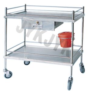 Quality Healthcare Resuscitation Defibrillator Crash Trolley Equipment With Two Shelves for sale